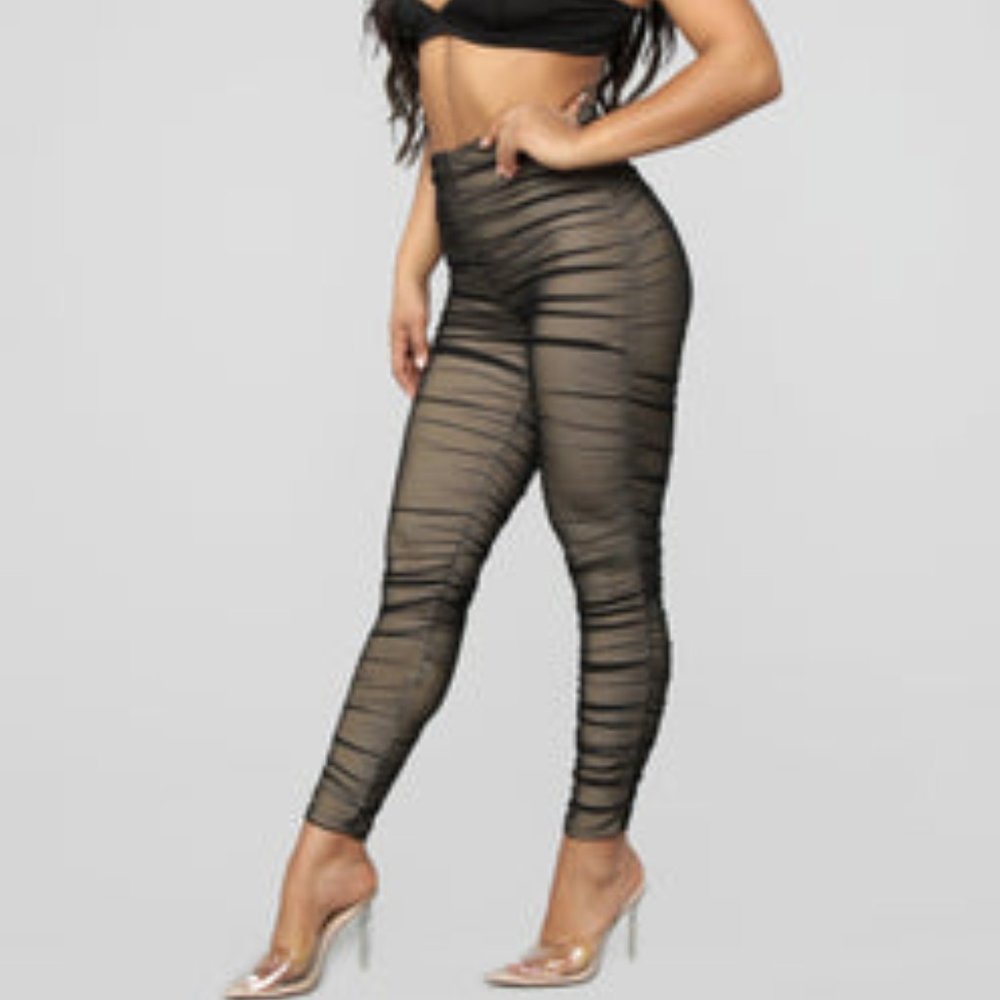 Black and Tan Sheer Leggings Brand new